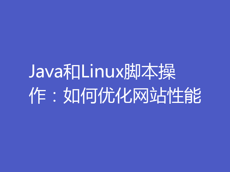 Java和Linux脚本操作：如何优化网站性能
