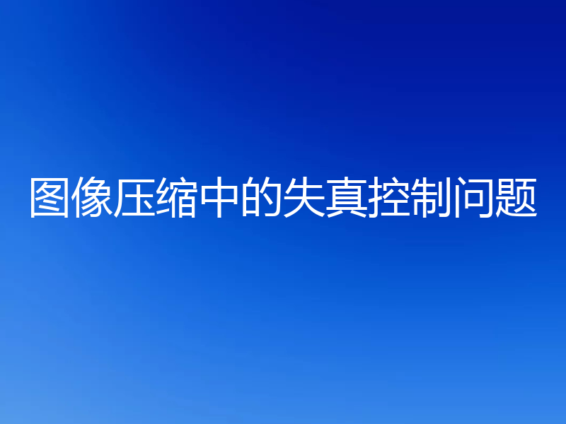 图像压缩中的失真控制问题