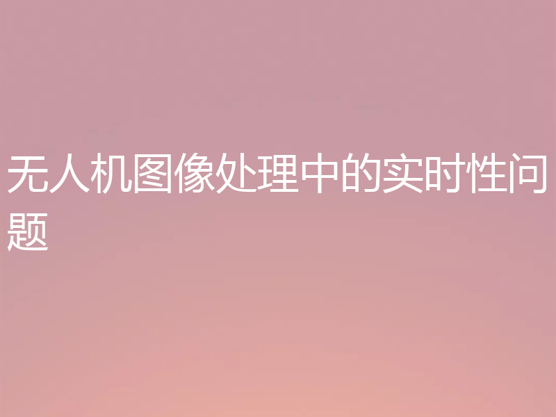 无人机图像处理中的实时性问题