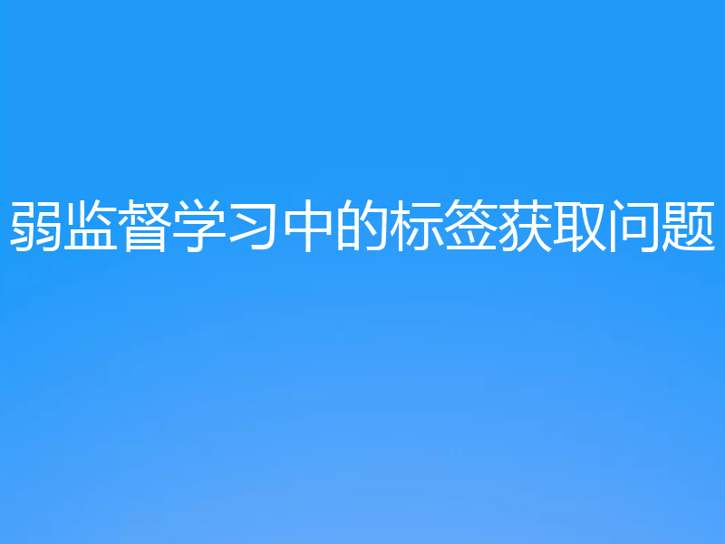 弱监督学习中的标签获取问题