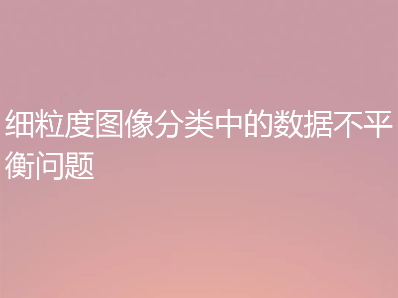 细粒度图像分类中的数据不平衡问题