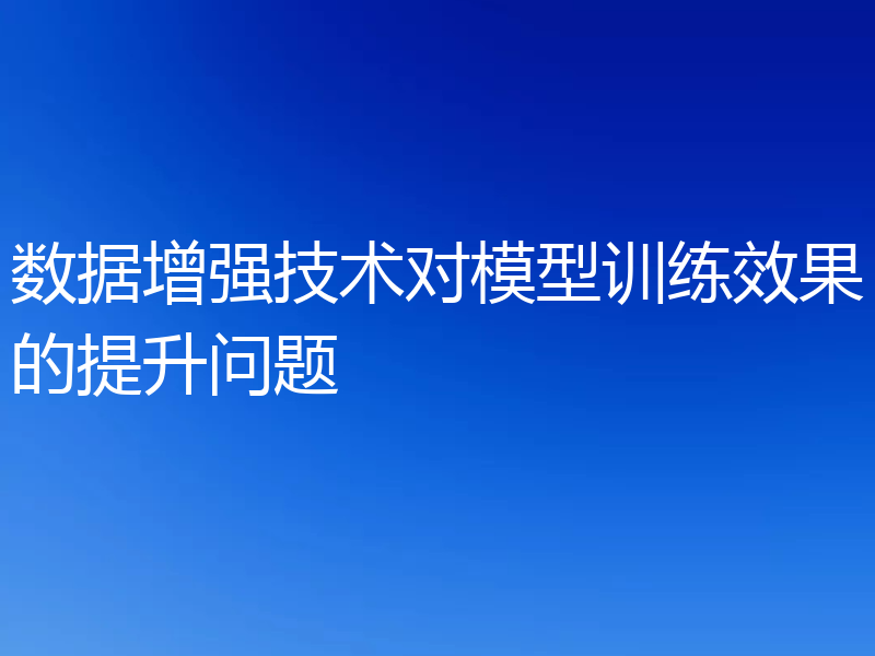 数据增强技术对模型训练效果的提升问题