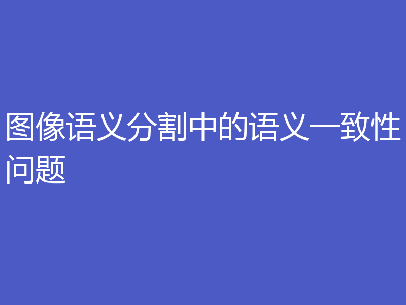 图像语义分割中的语义一致性问题