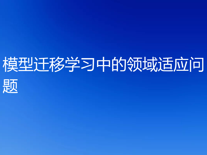 模型迁移学习中的领域适应问题