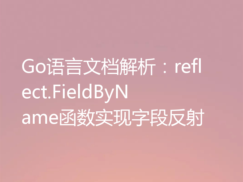 Go语言文档解析：reflect.FieldByName函数实现字段反射