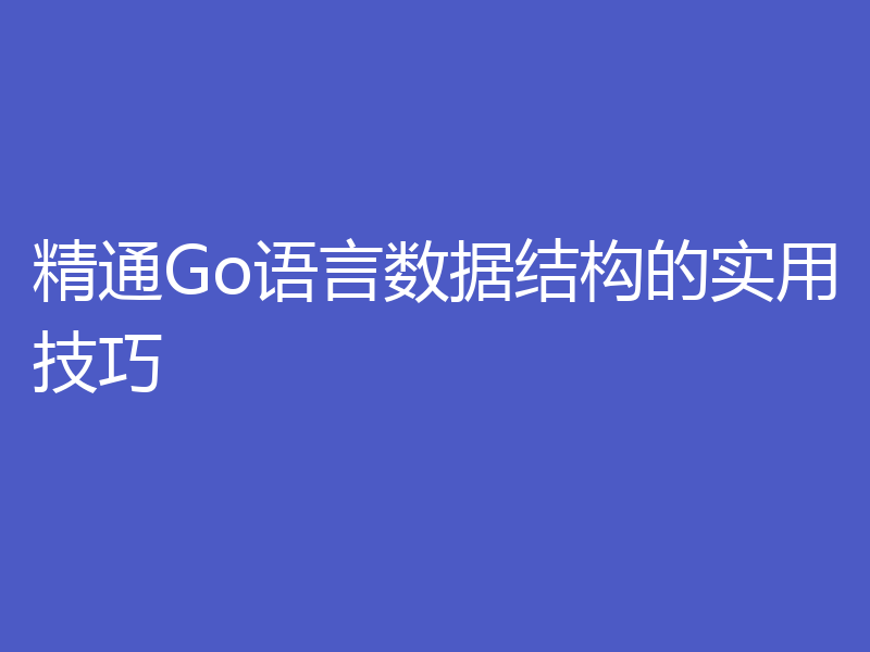 精通Go语言数据结构的实用技巧