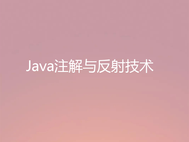 Java注解与反射技术