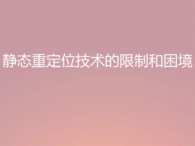 静态重定位技术的限制和困境