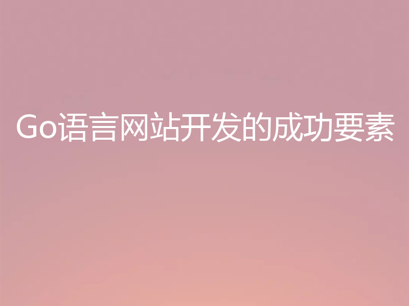 Go语言网站开发的成功要素