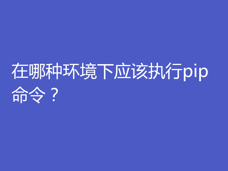 在哪种环境下应该执行pip命令？