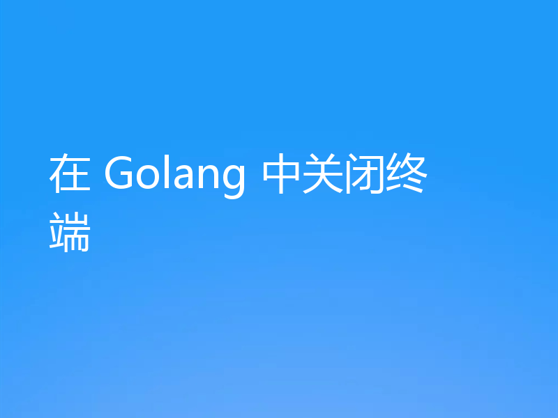 在 Golang 中关闭终端
