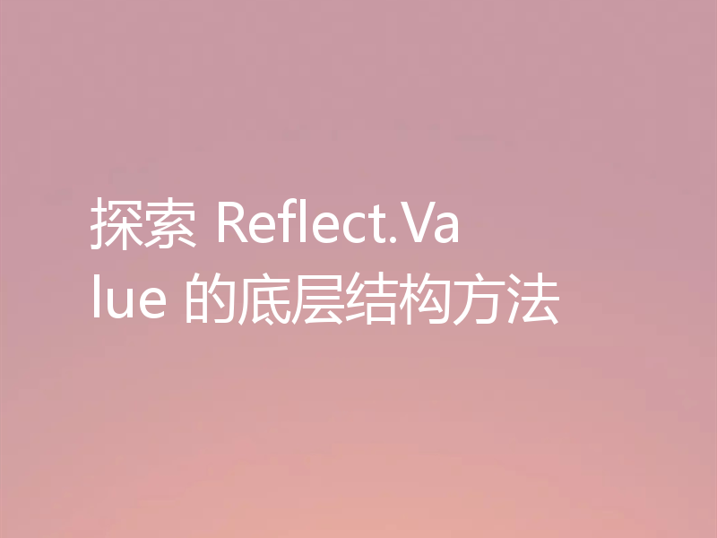 探索 Reflect.Value 的底层结构方法