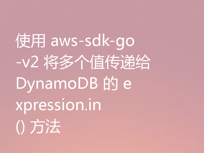 使用 aws-sdk-go-v2 将多个值传递给 DynamoDB 的 expression.in() 方法