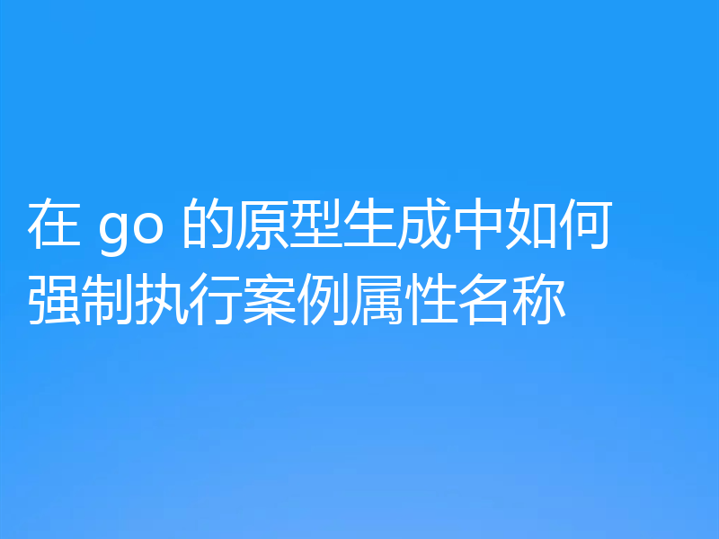 在 go 的原型生成中如何强制执行案例属性名称