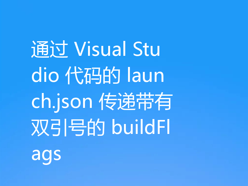 通过 Visual Studio 代码的 launch.json 传递带有双引号的 buildFlags