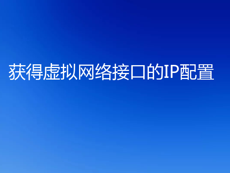 获得虚拟网络接口的IP配置