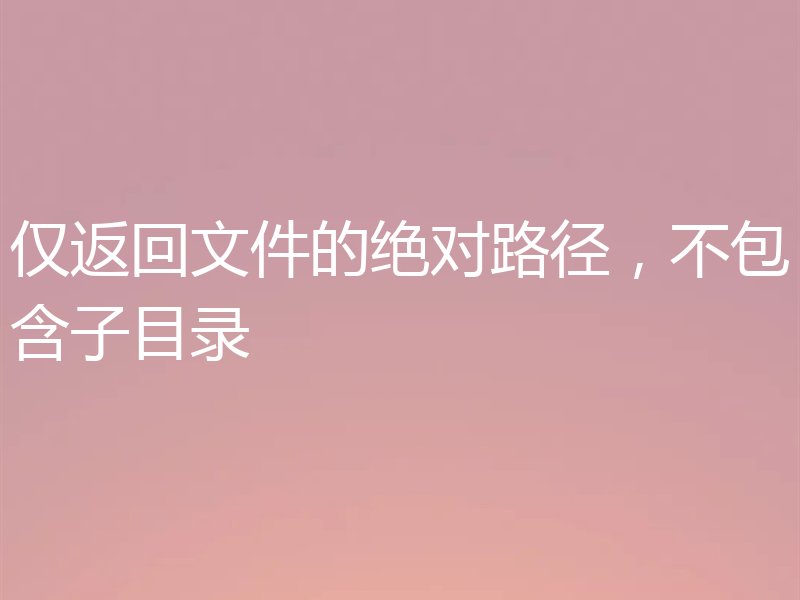 仅返回文件的绝对路径，不包含子目录