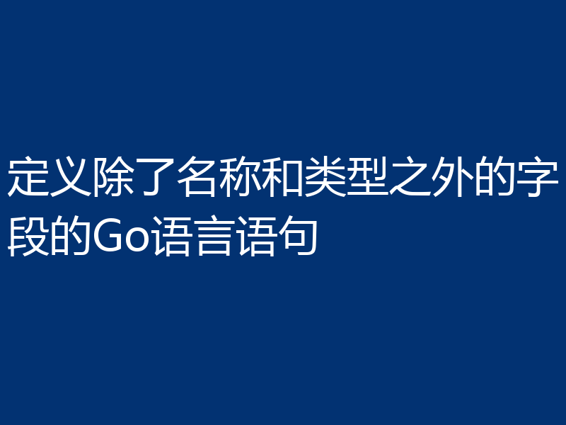 定义除了名称和类型之外的字段的Go语言语句