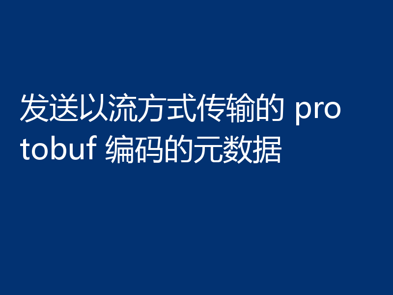 发送以流方式传输的 protobuf 编码的元数据