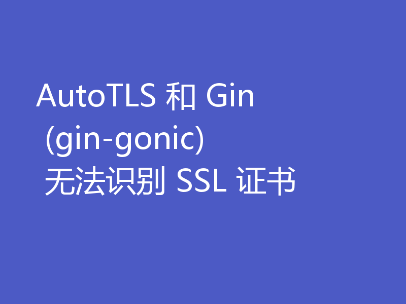 AutoTLS 和 Gin (gin-gonic) 无法识别 SSL 证书