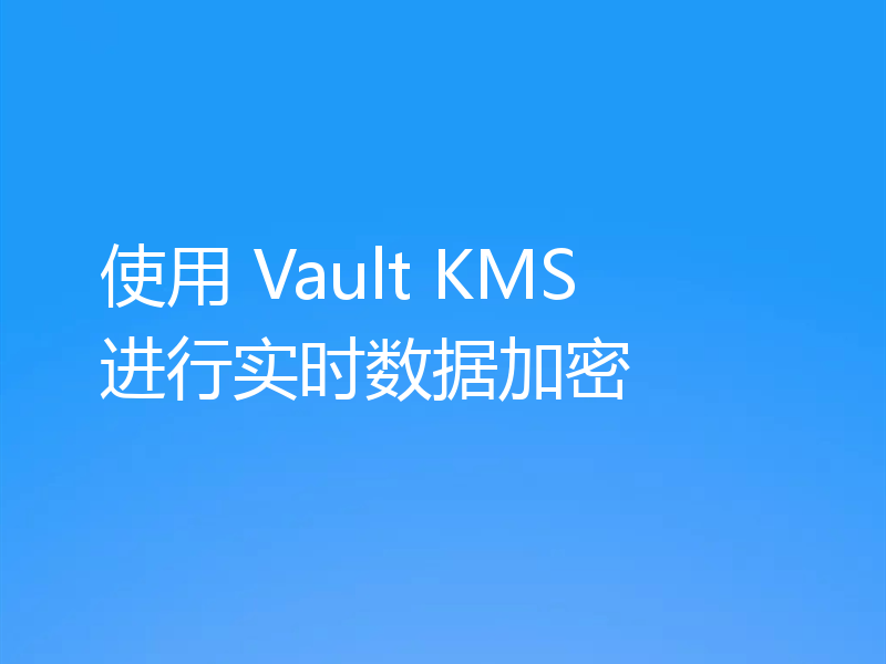 使用 Vault KMS 进行实时数据加密