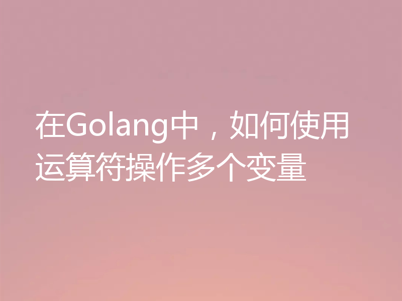 在Golang中，如何使用运算符操作多个变量