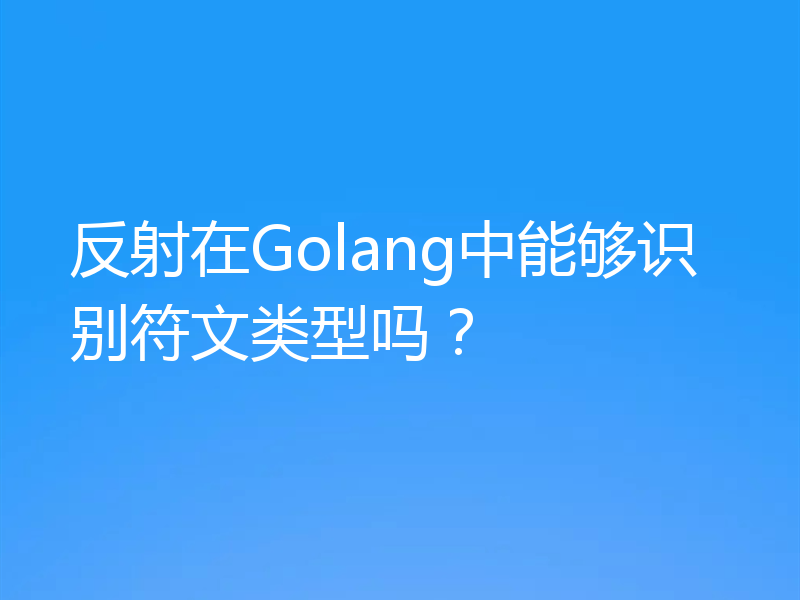 反射在Golang中能够识别符文类型吗？