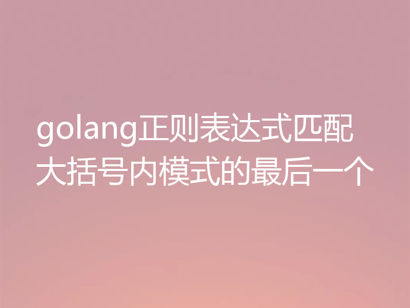 golang正则表达式匹配大括号内模式的最后一个