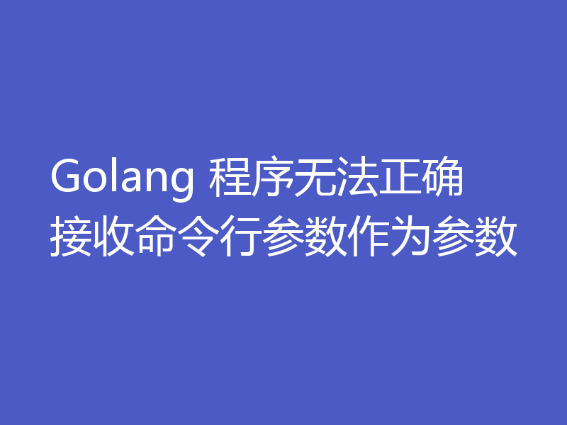 Golang 程序无法正确接收命令行参数作为参数