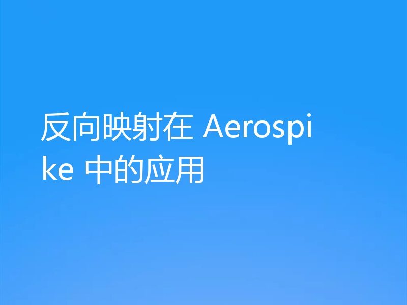反向映射在 Aerospike 中的应用