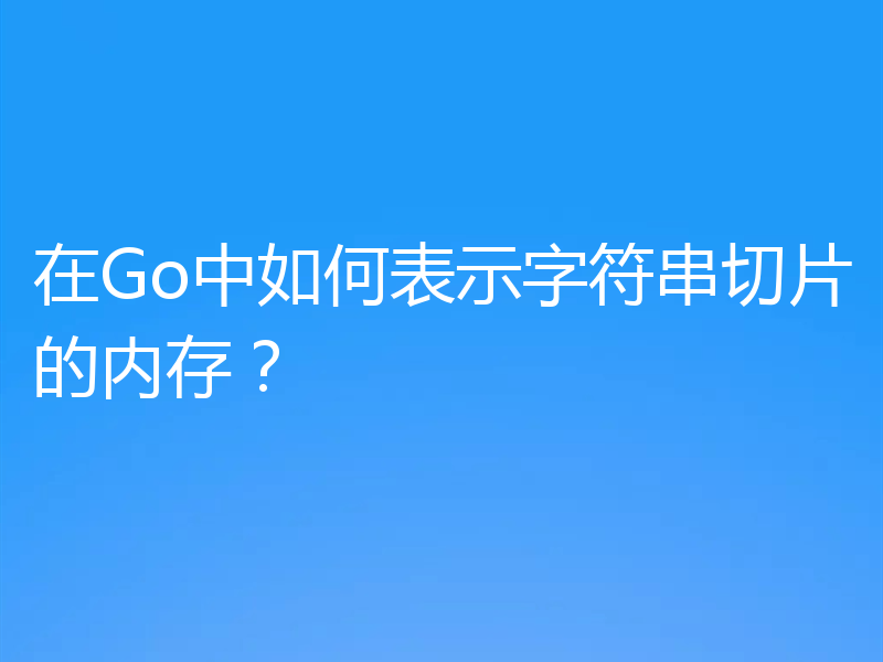 在Go中如何表示字符串切片的内存？