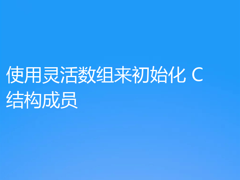 使用灵活数组来初始化 C 结构成员