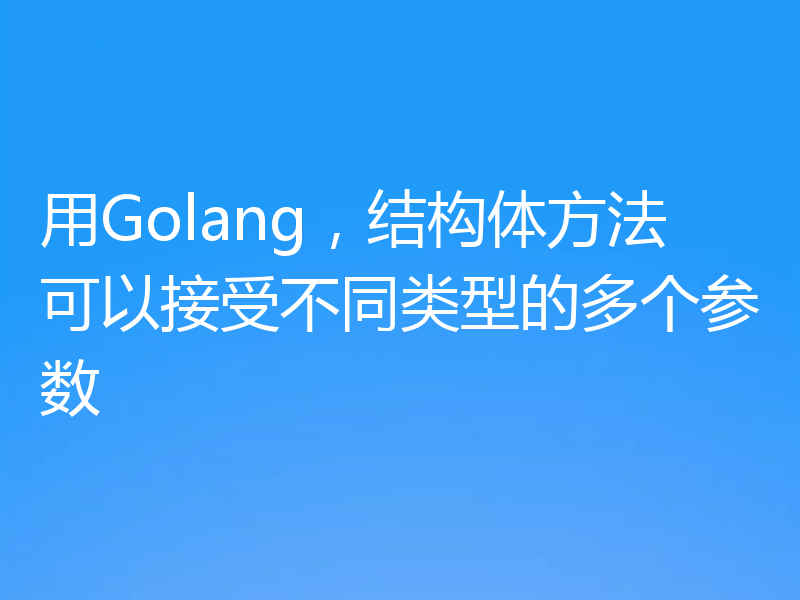 用Golang，结构体方法可以接受不同类型的多个参数