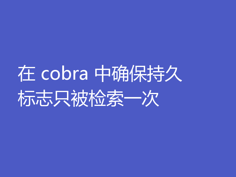 在 cobra 中确保持久标志只被检索一次
