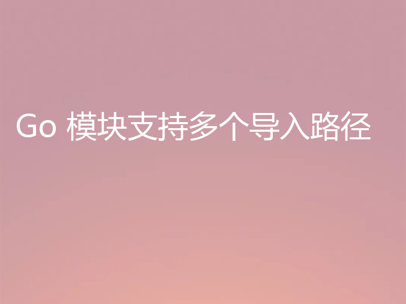 Go 模块支持多个导入路径