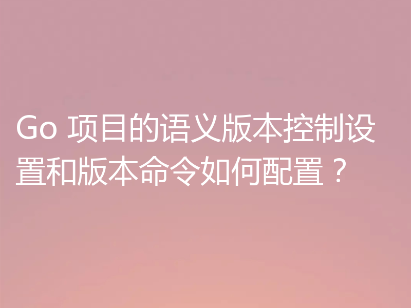 Go 项目的语义版本控制设置和版本命令如何配置？