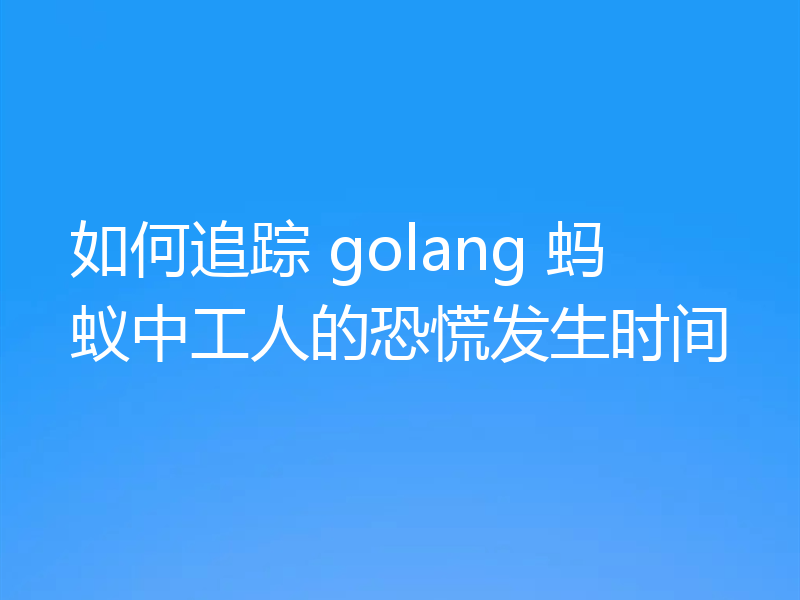 如何追踪 golang 蚂蚁中工人的恐慌发生时间
