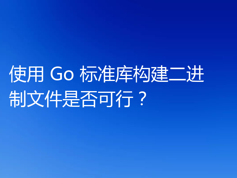 使用 Go 标准库构建二进制文件是否可行？