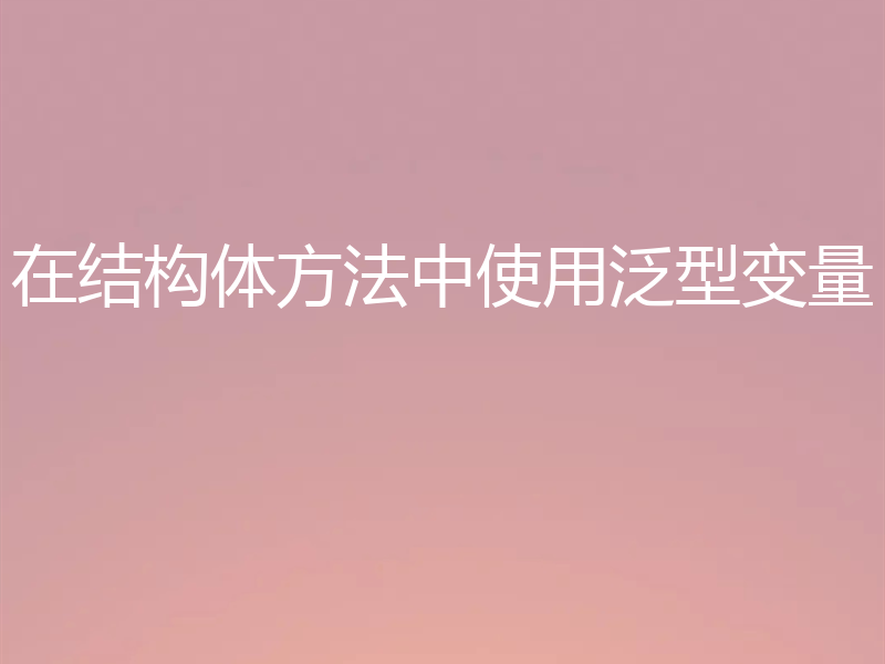 在结构体方法中使用泛型变量