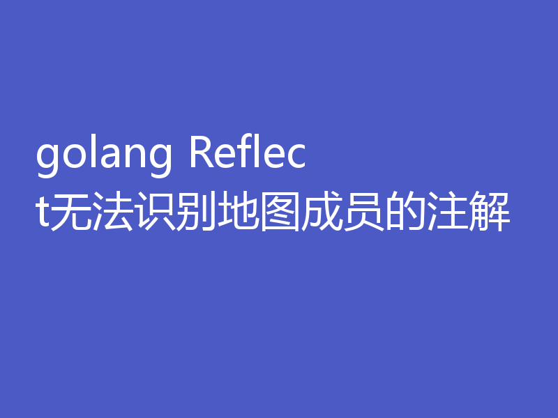 golang Reflect无法识别地图成员的注解