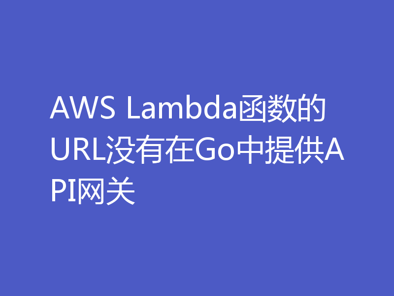 AWS Lambda函数的URL没有在Go中提供API网关