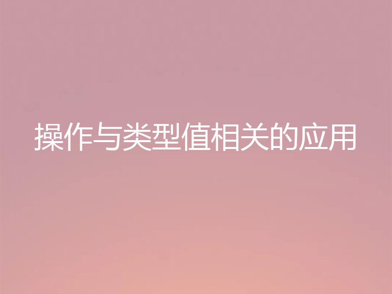 操作与类型值相关的应用