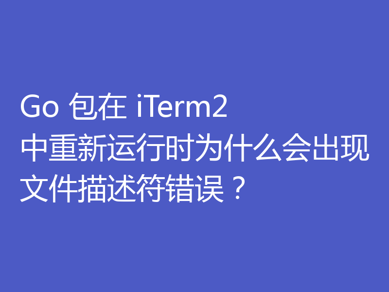 Go 包在 iTerm2 中重新运行时为什么会出现文件描述符错误？