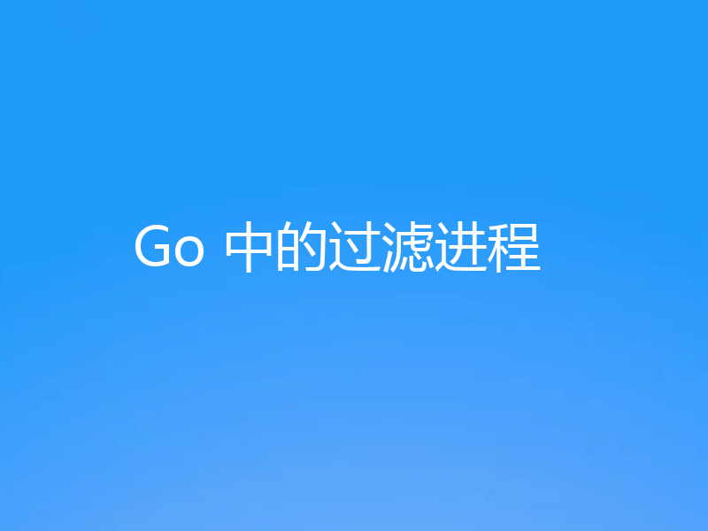Go 中的过滤进程