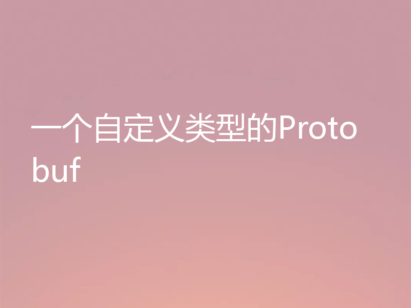 一个自定义类型的Protobuf