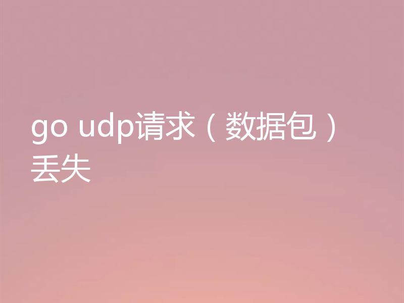 go udp请求（数据包）丢失
