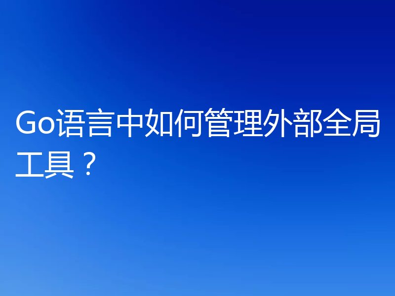 Go语言中如何管理外部全局工具？