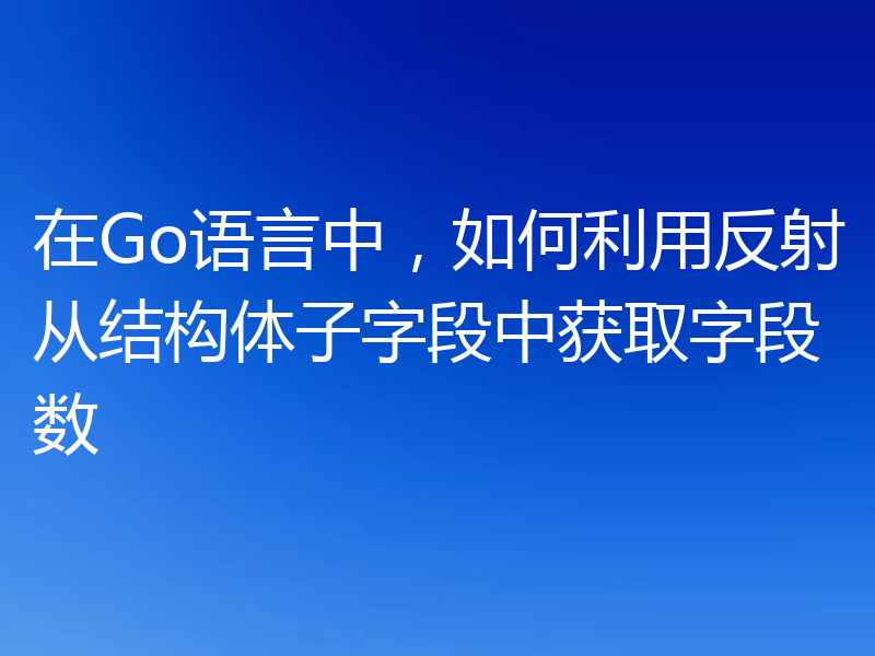 在Go语言中，如何利用反射从结构体子字段中获取字段数