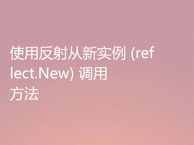 使用反射从新实例 (reflect.New) 调用方法