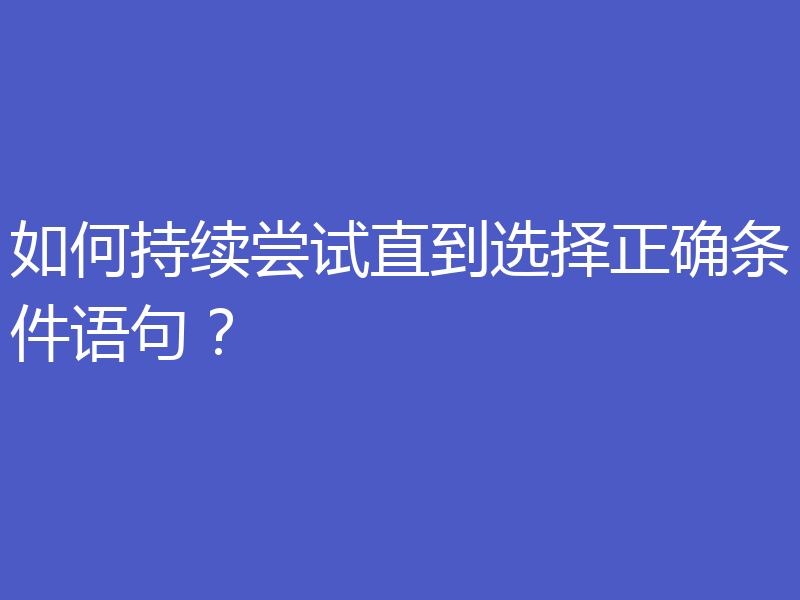 如何持续尝试直到选择正确条件语句？